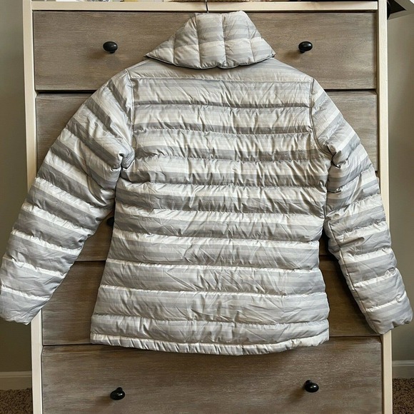 Merrell 650 Goose Down Striped Puffer Winter Coat Jacket - Picture 2 of 5